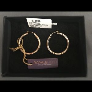 14k Gold Round Hoop Earrings